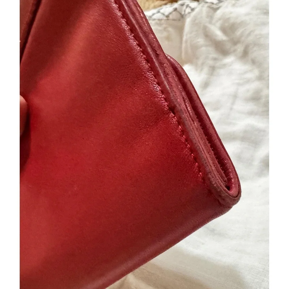 Loewe buttery‎ soft red leather Wallet,  Could be used as clutch GUC